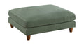 Living Room Furniture 1Pc Cocktail Ottoman Sage Color Corduroy Cushion Extra Large Ottoman Wood Legs Sage Primary Living Space Green Contemporary,Modern Square Corduroy