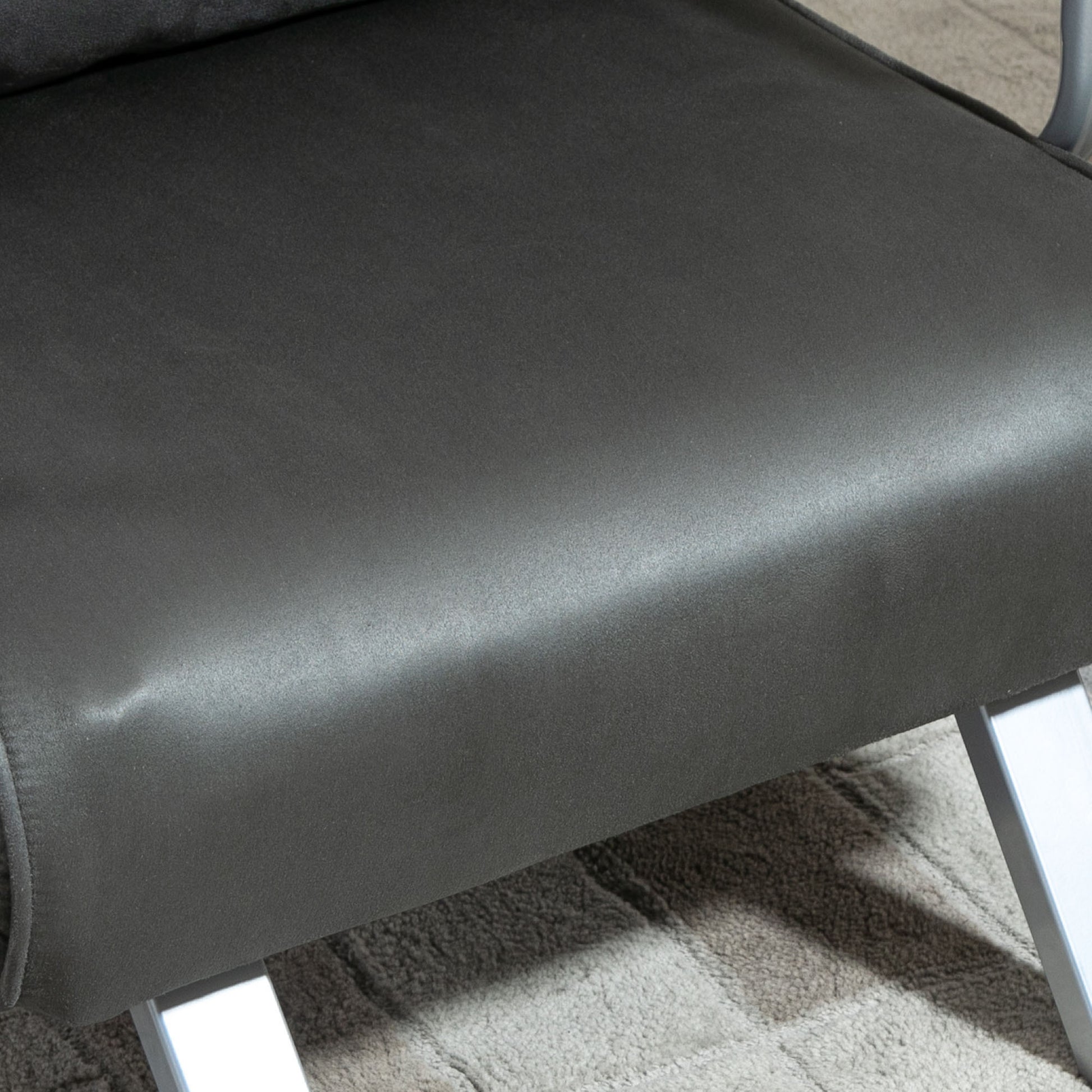 Homcom Single Person Folding 5 Position Convertible Sofa Bed Sleeper Chair Chaise Lounge Couch W Pillow & Steel Frame, Dark Grey Dark Grey Fabric