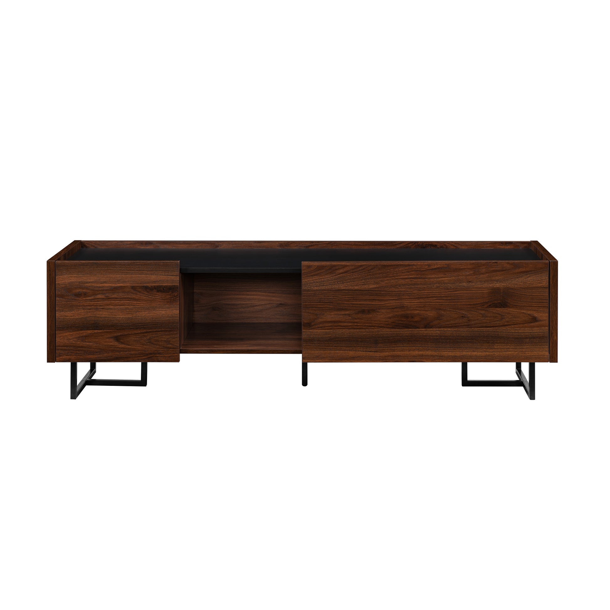 Contemporary Low Profile Tv Stand For Tvs Up To 65 Inches Dark Walnut Dark Brown 60 69 Inches Mdf Mdf