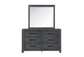 Aya Dark Grey Mirror Dark Gray Solid Wood Mdf