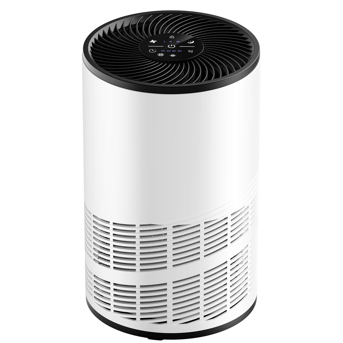 Portable Air Purifiers With Air Quality Monitor For Home Bedroom Large Room Covers Up To 1200Ft , 360 Outlet Air Cleaner, 25Db Sleep Mode White Plastic