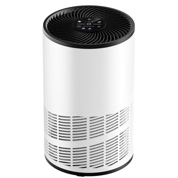 Portable Air Purifiers With Air Quality Monitor For Home Bedroom Large Room Covers Up To 1200Ft , 360 Outlet Air Cleaner, 25Db Sleep Mode White Plastic