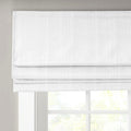 Basketweave Room Darkening Cordless Roman Shade White Polyester