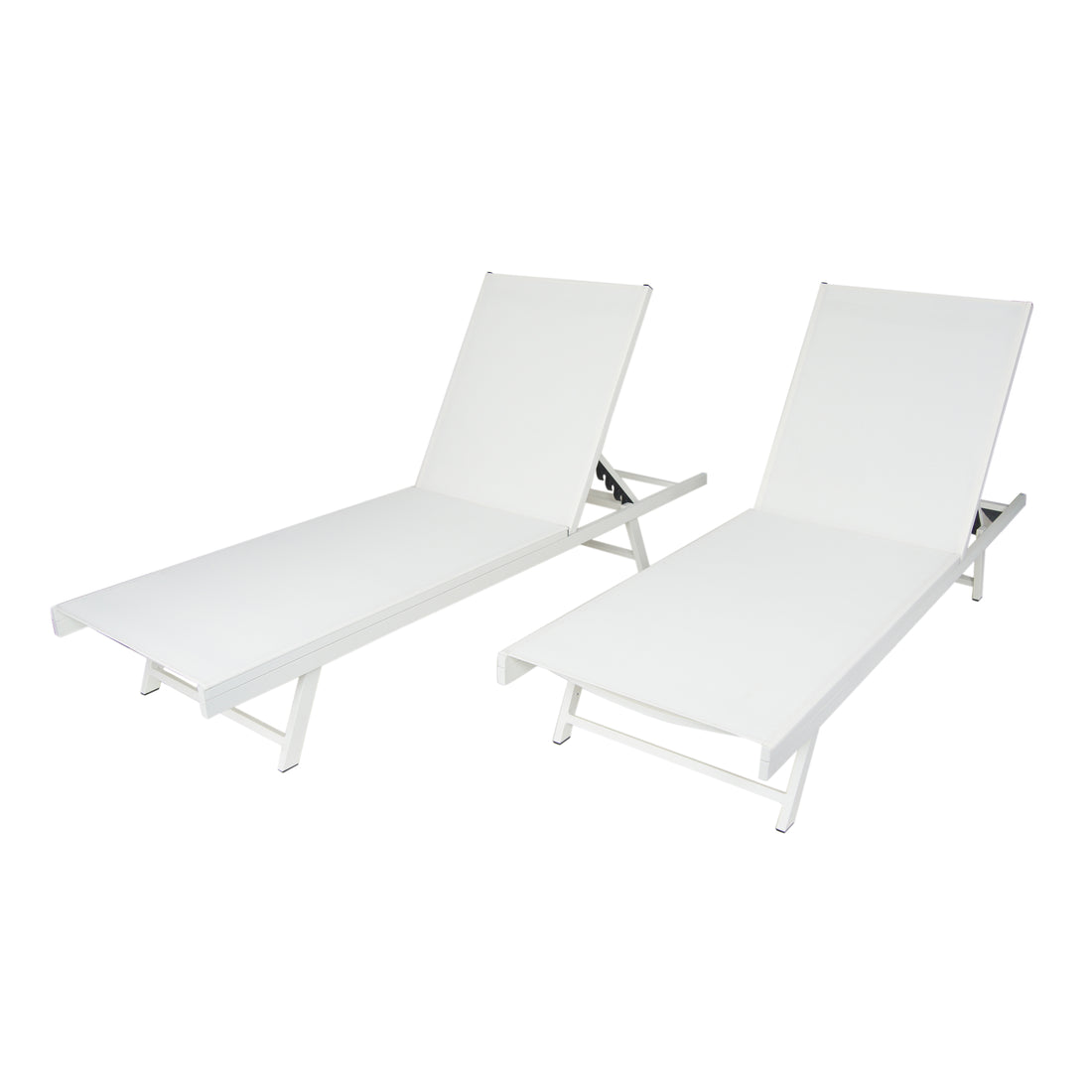 Salton Chaise Lounge Mp2 Set Of 2 White Metal Mesh