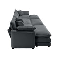 Oversized Modular Cushion Sofa, Portable Ottoman, L Shaped Corner Low Back Deep Seating Spacious Sofa Setfor Home Apartment Living Room Set, Grey Corduroy Grey Corduroy 3 Seat