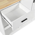 K&K Kitchen Island With Foldable Counter Top, Kitchen Storage Cart With Slide Out Shelf, Towel Rack And Drawer, Rolling Kitchen Cart On Wheels, For Kitchen, Living Room, Dining Room, White White Brown Kitchen Classic,Farmhouse,Luxury,Modern Rectangular