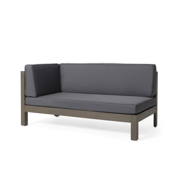 Brava X Back Left Corner Bench, Dark Grey Dark Grey Acacia Wood