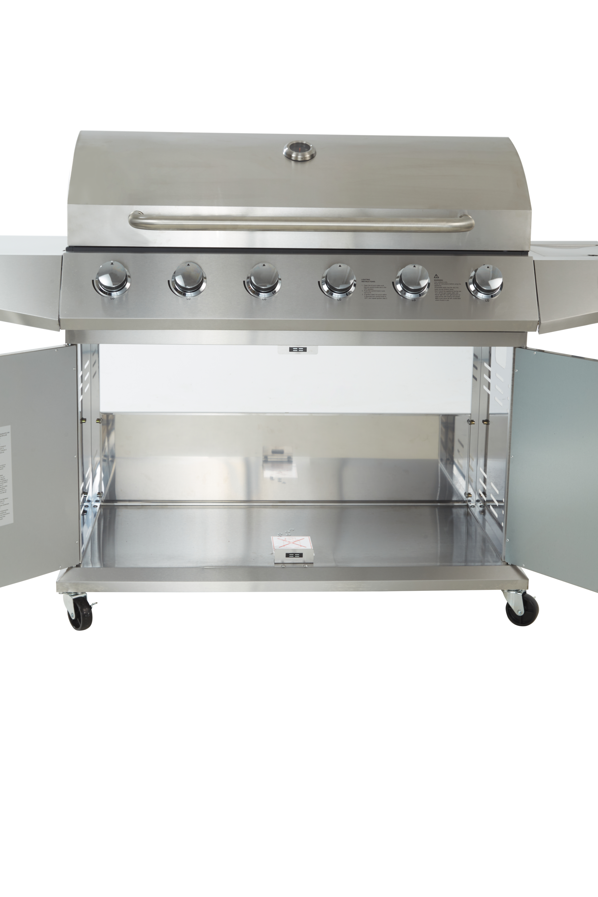 Propane Grill 6 Burner Barbecue Grill Stainless Steel Gas Grill Silver Garden & Outdoor Stainless Steel