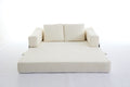 Modern Minimalist Sofa, Fold Out Sofa Bed, Convertible Chair Floor Couch & Sleeping Mattress For Living Room, Bedroom, Apartment, Removable Backrest, White White Chenille Soft Vintage Chenille 2 Seat