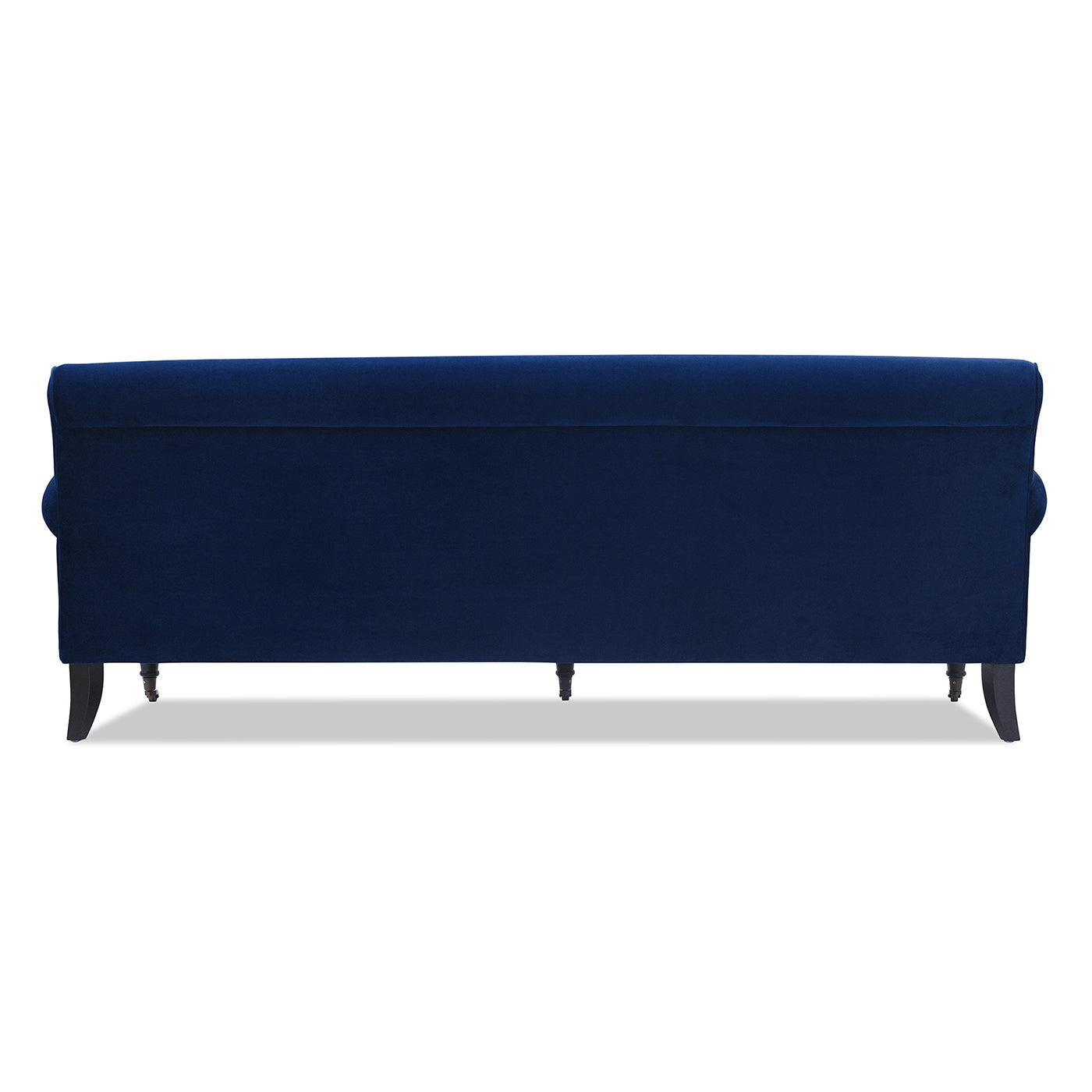 Alana Lawson Three Cushion Tightback Sofa, Navy Blue Velvet Navy Blue Foam Velvet 3 Seat