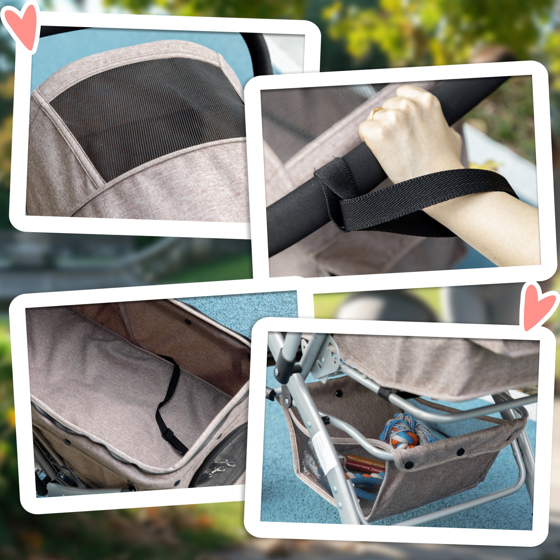 how to fold a dog stroller Pawhut Dog Stroller For Small Dogs Cats, 4 Wheels One Click Fold Pet S