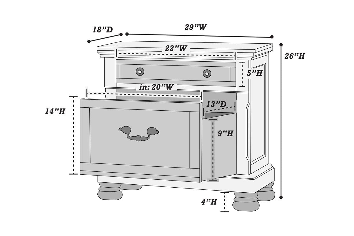 Traditional Formal Look Cherry Finish 1Pc Nightstand Storage Space Bedside Table Plywood Veneer Bedroom Furniture Cherry 2 Drawers Bedroom Bedside Cabinet Contemporary,Modern Storage Cherry Solid Wood