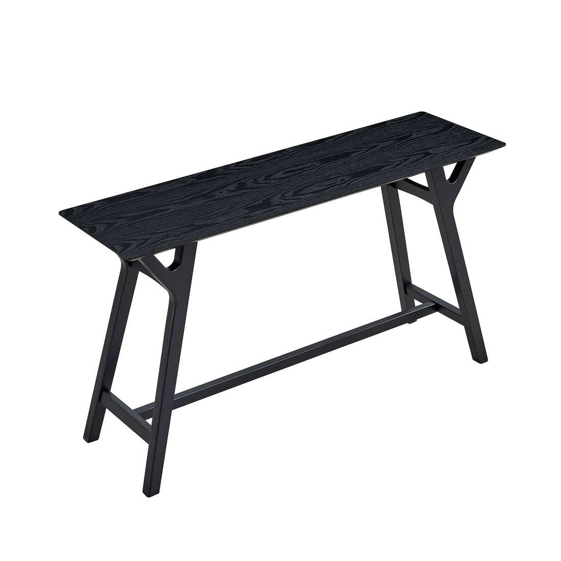 59.06 Inch Entryway Table For Living Room,Narrow Console Table With Solid Wood Legs, Modern Design Mdf Skinny Sofa Table Entrance Table For Hallway, Entrance,Apartment,Black Black Solid Wood Mdf