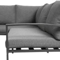 Grand Patio 4 Piece Patio Furniture Set, All Weather Outdoor Conversation Set Sectional Sofa With Water Resistant Beige Thick Cushions And Coffee Table Dark Gray Cotton Steel