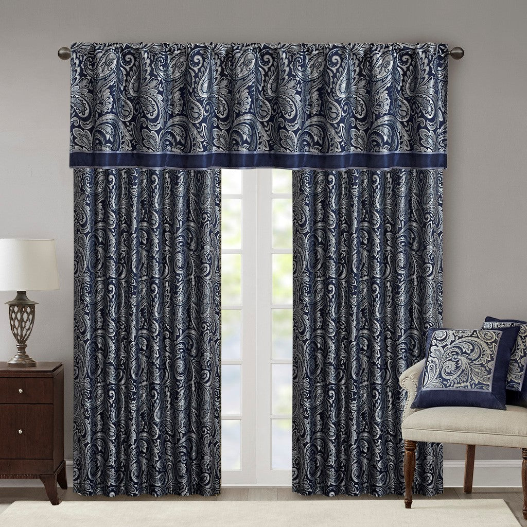 Jacquard Curtain Panel Pair 2 Pcs Window Panels Multicolor Polyester