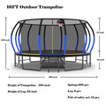 16Ft Trampoline With Enclosurerecreational Trampolines With Ladder And Antirust Coating, Astm Approval Outdoor Trampoline For Kids Colorful Steel