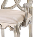 Madigan Ivory And Antique Champagne Arm Chairs Set Of 2 Ivory Dining Room Glam Poplar Set Of 2 Wood Fabric