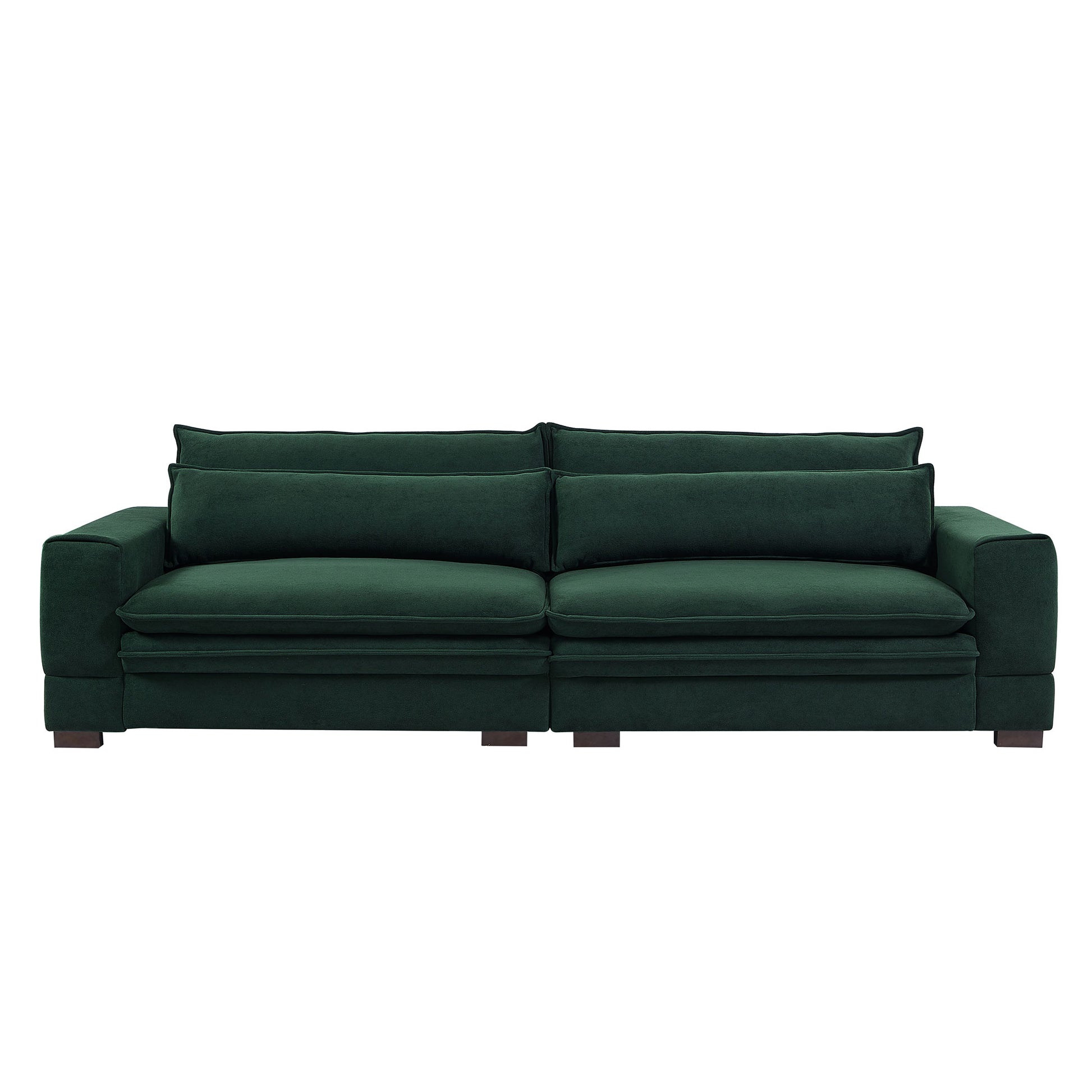 104.72'' Mid Century Sofa Couch Modern Upholstered Couch For Livingroom,Bedroom, Apartment, Home Office Green Green Fabric 4 Seat