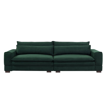 104.72'' Mid Century Sofa Couch Modern Upholstered Couch For Livingroom,Bedroom, Apartment, Home Office Green Green Fabric 4 Seat