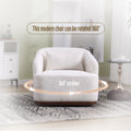 Coolmore Swivel Barrel Chair, Comfy Round Accent Sofa Chair For Living Room, 360 Degree Swivel Barrel Club Chair, Leisure Arm Chair For Nursery, Hotel, Bedroom, Office, Lounge White Boucle White Primary Living Space Foam Boucle