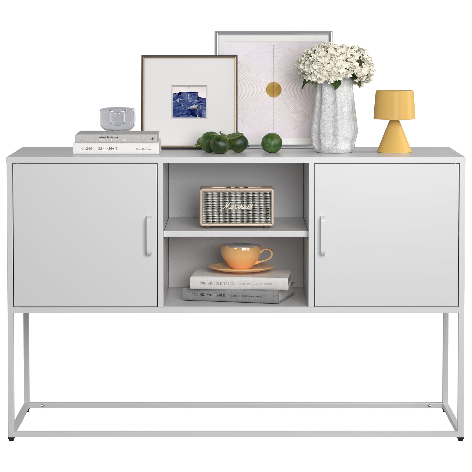 Modern Sideboard Buffet With Plenty Of Storage Space Anti Tilt Mechanism, Elegant Handles, Silent Magnetic Closures And Eco Friendly Finishes For Kitchen, Dining Room,Bed Room And Living Room Wall Mounted 5 Or More Spaces Antique White Primary Living