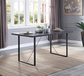 Grey Oak And Black Dining Table With Sled Base Black Dining Room Rectangular Wood Metal Sled