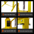 Hydraulic Shop Press ,12 Ton Capacityfloor Mount ,With Press Plates, H Frame Garage Floor Press, Adjustable Working Table Height, ,Yellow Yellow Steel