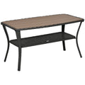 Outsunny Patio Pe Rattan Coffee Table With