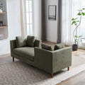 77.95'' Wide Modern Double Sided Upholstered Chaise Lounge Indoor,Chenille Fabric Sleeper Sofa Couch With 4 Throw Pillows, Daybed With Rubberwood Legs For Living Room, Bedroom, Apartment,Green Green