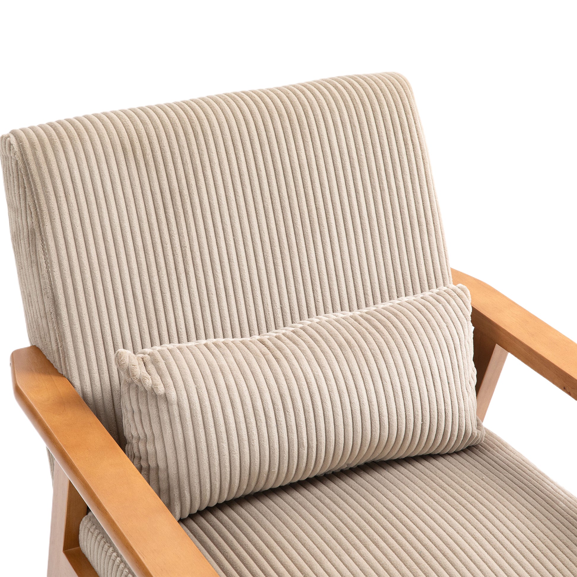 Leisure Chair With Solid Wood Armrest And Feet, Leisure Chair, Wood Frame, Velvet, L, Solid Rubber Wood Legs, Mid Century Modern Accent Chair, For Living Room Bedroom Studio Chair Camel Corduroy