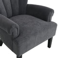 Modern Accent Living Room Chairs,Polyester Armchair Club Chair With Channel Back, Accent Chair For Living Room, Bedroom Reading Room, Soft Fabric, Wooden Leg, Dark Grey Dark Grey Primary Living Space Modern Foam Plywood