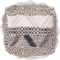 Woven Wool Pouf Multi Fabric