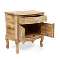 Wooden 1 Drawer 2 Door Cabinet Natural Wood