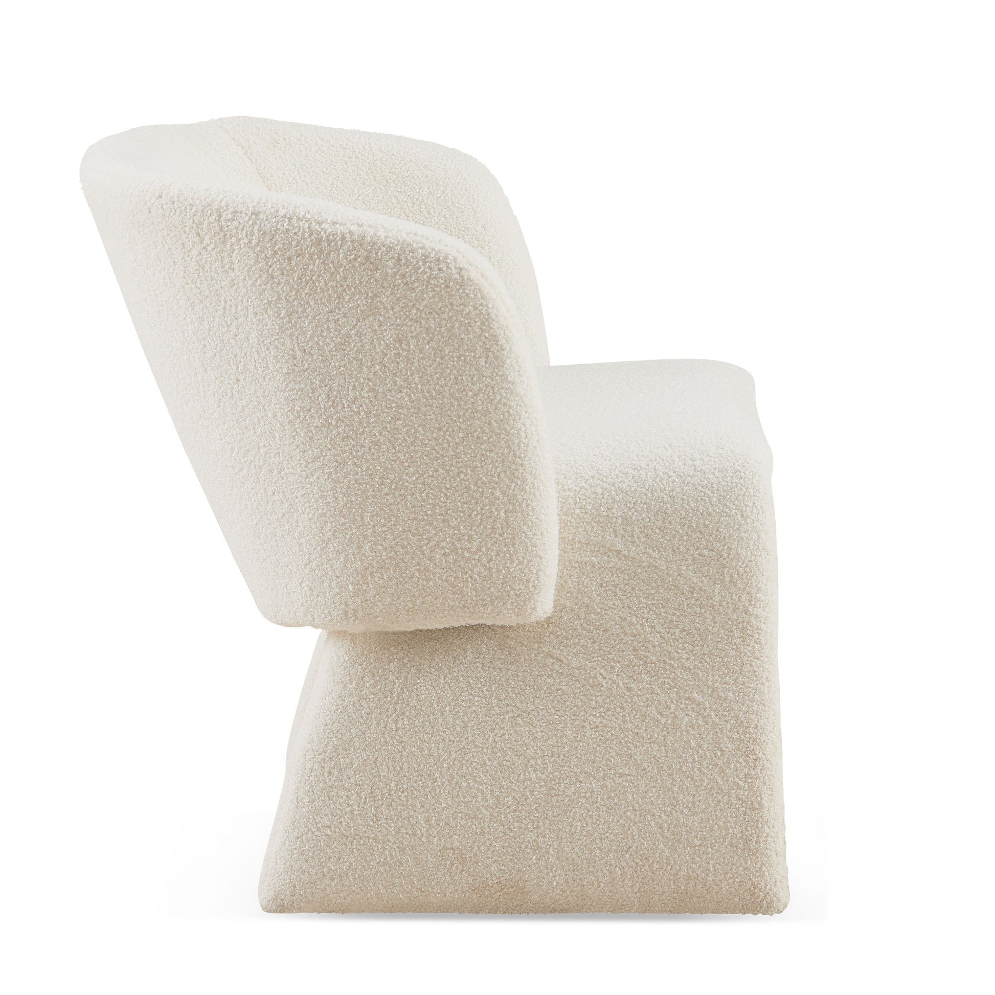 Modern Accent Chair White Single Sofa Chair,Upholstered Side Chair Teddy Comfy Reading Chair For Bedroom Living Room Reception Off White 1Pc Off White Primary Living Space Modern Teddy