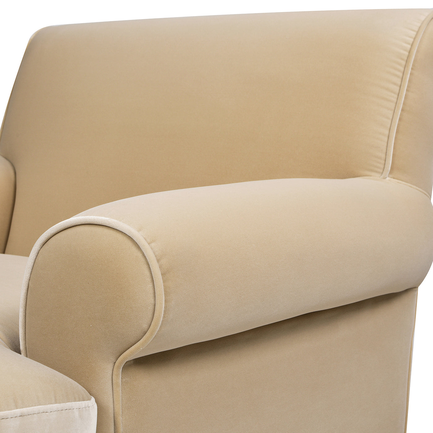 Alana 38" Lawson Accent Arm Chair Metal Casters, Fawn Brown Performance Velvet Brown Foam Velvet