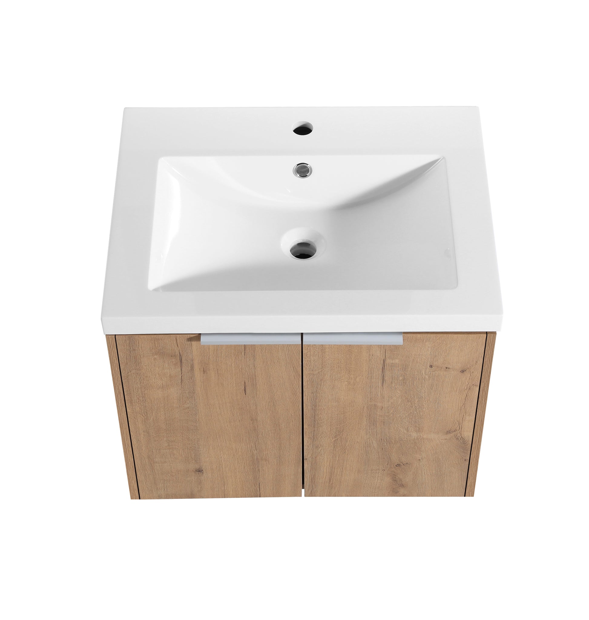 24" Wall Mounted Bathroom Vanity With Sink And Side Cabinet, Soft Close Doors,00112Imo 00624Imo Combination Cabinet Kd Packing Imitative Oak Bathroom Modern Plywood Plywood