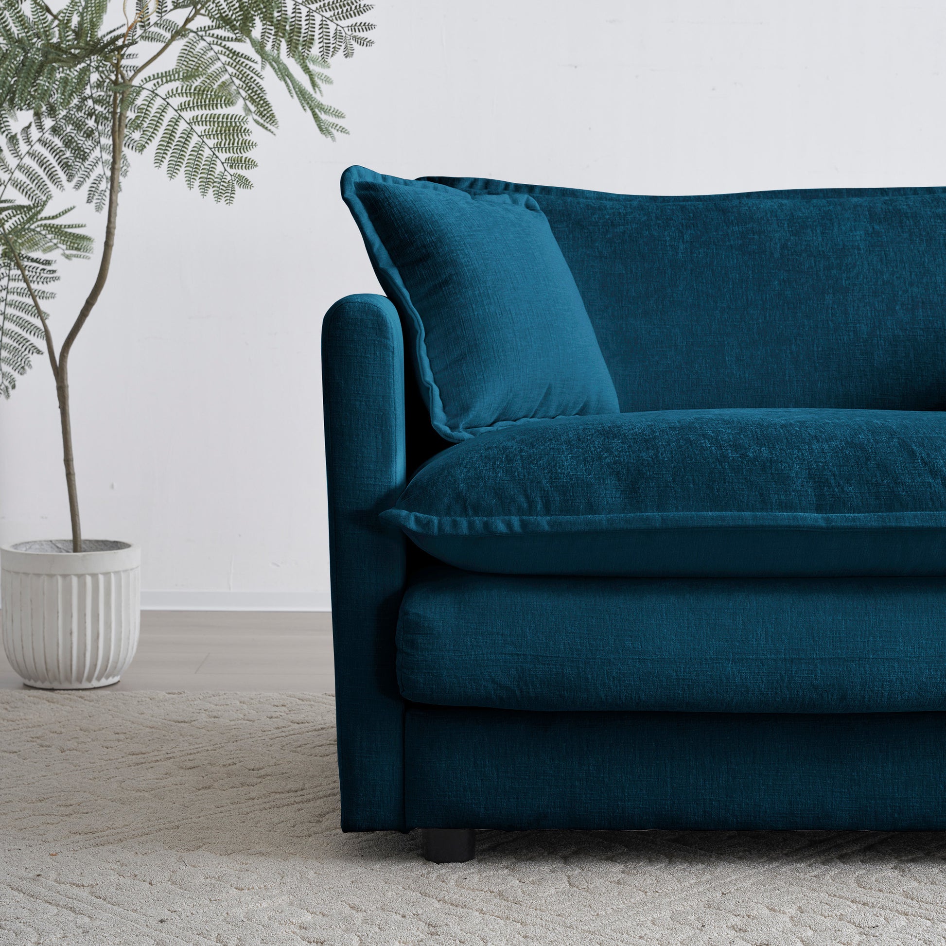 Free Combination Modular Sofa Free,4 Seater Sofa Comfy Chenille Fabric,Sectional Sofa Couch, Blue Chenille Blue Chenille 4 Seat