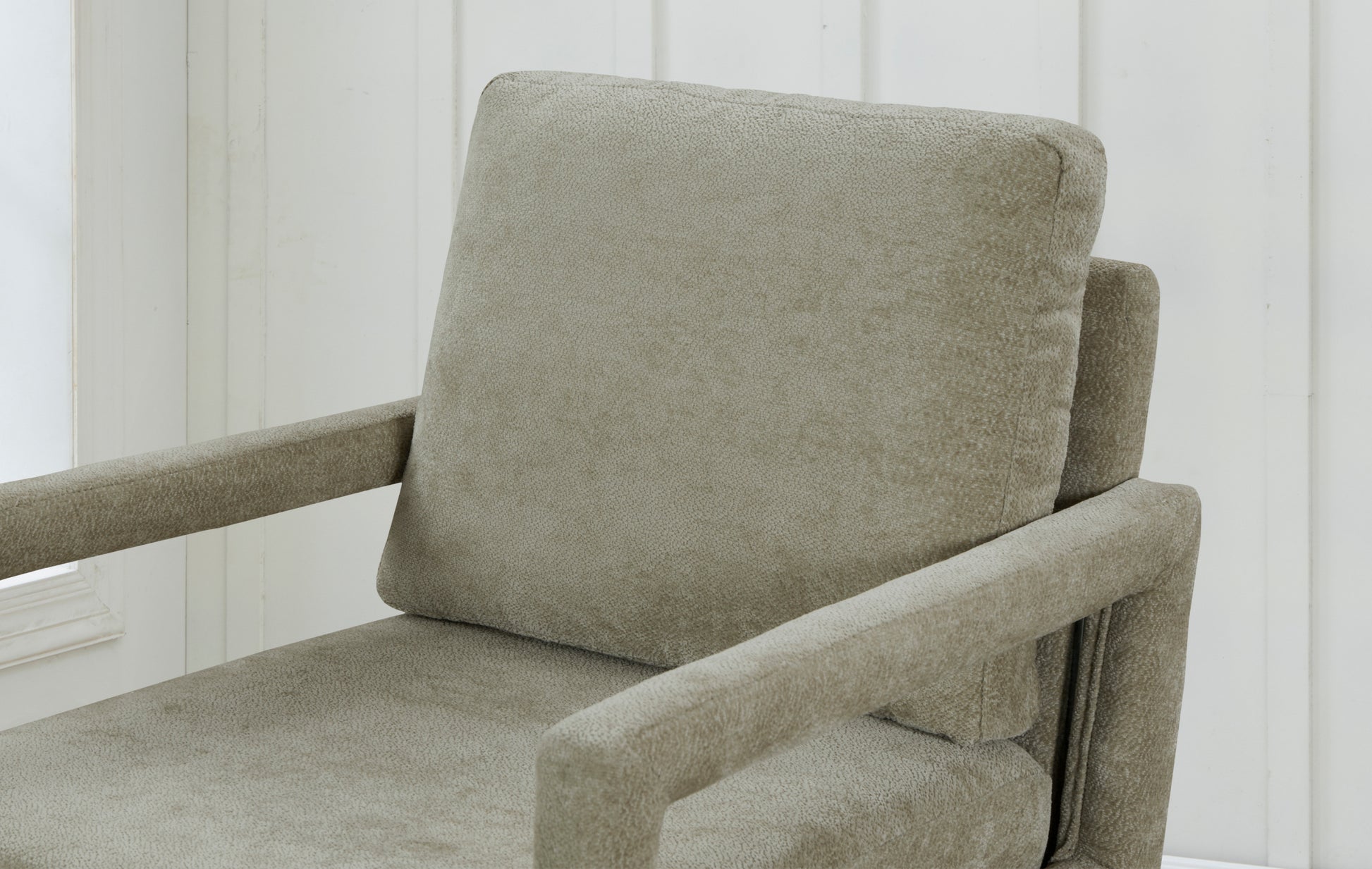 Mid Century Armchairaccent Chair With Chenille Armrest & Soft Cushion For Living Room, Bedroom, Home Office, Study, Light Grey Gray Foam Wood Fabric