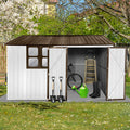 Metal Garden Sheds 10Ftx8Ft Outdoor White Coffee With Window White Metal