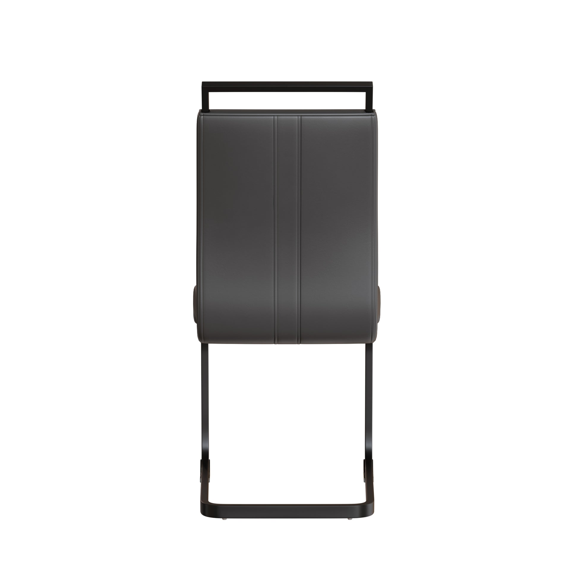 Modern Dining Chairs,Pu Faux Leather High Back Upholstered Side Chair With C Shaped Tube. Black Metal Legs For Dining Room Kitchen Vanity Patio Club Guest Office Chair Set Of 4 Grey Pu Grey Foam Pu