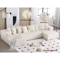 Arrived 131'' Modular Sectional Couch, U Shaped Sofachaise Lounge, Striped Fabric,Upholstered 4 Seater Couch For Living Room, Bedroom, Free Combination Sofa Corduroy ,White White Polyester Primary Living Space Soft Modern Square Arms Foam Upholstered 4
