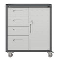 Sturdy Metal Tool Storage Cabinet With Wheels Tool Storage Cabinet For Garage, Office, And Home Organizer Solutions, Black Gray Black Gray Steel