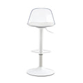 Tables And Chairs Set, Modern Minimalist Style White Marble Pattern Table, Bar Table. Can Rotate And Adjust The Lifting Bar Chair 360 . Pet Backrest And Pu Leather Seat Cushion. Bt 1280Lc 011 White Mdf