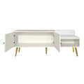 Modern Shoe Storage Bench With Hidden Storage And Upholstered Cushions For Bedside, Living Room And Entryway Antique White Antique White Mdf Metal