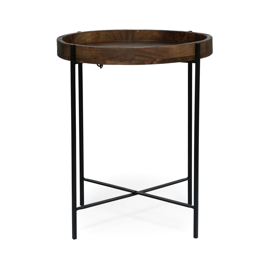 Round End Table - Natural Wood