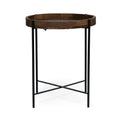 Round End Table Natural Wood