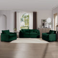 Warm And Cozy Sofa Set With Soft Cushions And Pillows, Home Theater Style Sofa Set Consisting Of One 2 Seater Sofas And Two Single Sofa In Green Corduroy Fabric Green Corduroy 4 Seat