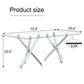 Large Modern Minimalist Rectangular Glass Dining Table For 6 8 With 0.39