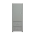 Tall Bathroom Storage Cabinet, Freestanding Storage Cabinet With Two Drawers And Adjustable Shelf, Mdf Board With Painted Finish, Grey Grey Mdf