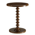 Walnut Round Wooden Side Table Walnut Primary Living Space Round Wood Pedestal